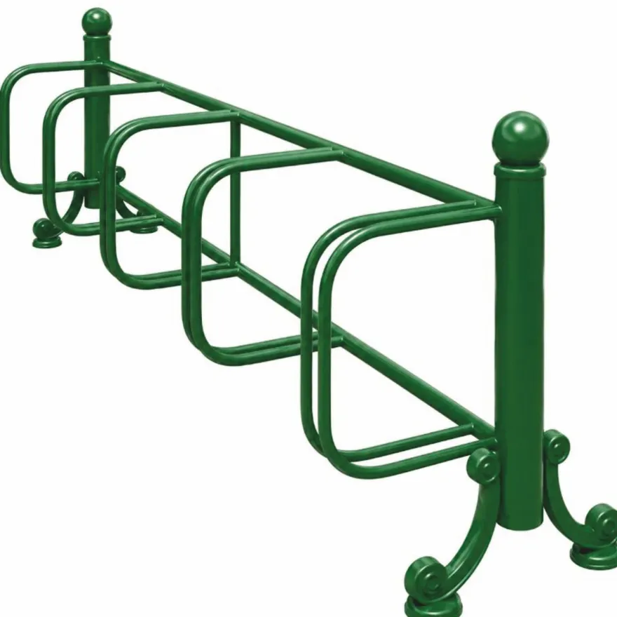 Casa Padrino Jugendstil Fahrradständer Grün 250 cm - Nostalgischer Metall Fahrradständer - Restaurant und Café Accessoires