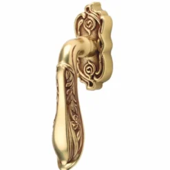 Casa Padrino Jugendstil Fensterklinke Französisches Gold 3,6 x 16,2 cm - Eleganter Messing Fenstergriff - Jugendstil Deko Accessoires - Made in Italy