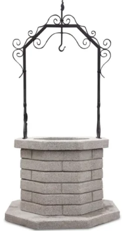 Casa Padrino Jugendstil Gartenbrunnen Grau / Schwarz 119 x 119 x H. 213 cm