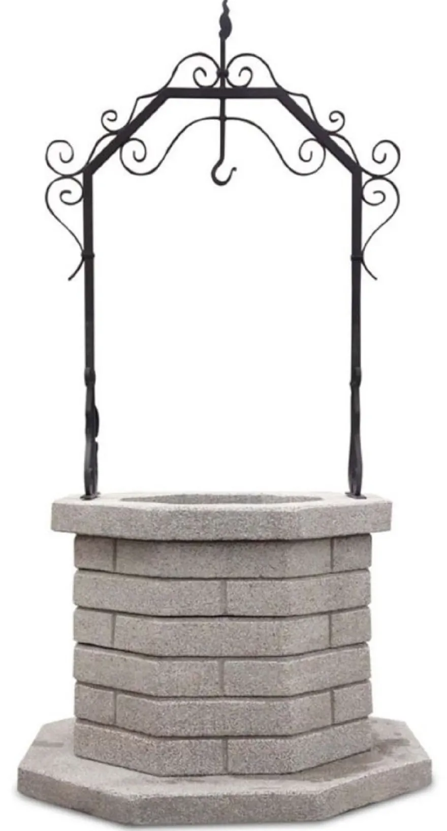 Casa Padrino Jugendstil Gartenbrunnen Grau / Schwarz 119 x 119 x H. 213 cm