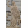 Casa Padrino Jugendstil Garten Deko Travertin Skulpturen 4er Set Damen Beige H. 190 cm