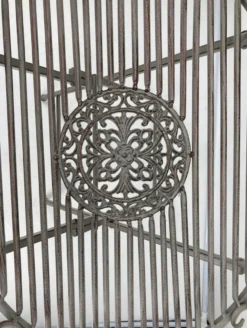 Casa Padrino Jugendstil Gartentisch Antik Grau 62 x 49 x H. 70 cm - Nostalgischer Metall Tisch - Nostalgische Metall Garten & Terrassen Möbel