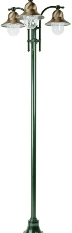 Casa Padrino Jugendstil Gartenlaterne Grün / Kupfer Ø 77 x H. 240 cm - Garten Stehleuchte - Gartenleuchte - Nostalgische Garten Beleuchtung - Nostalgische Garten Leuchten