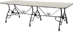 Casa Padrino Jugendstil Garten Esstisch Antik Creme / Antik Braun 250 x 90 x H. 75 cm - Nostalgischer Schmiedeeisen Gartentisch - Jugendstil Schmiedeeisen Garten Möbel - Nostalgische Garten Möbel