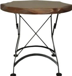 Casa Padrino Jugendstil Garten Esstisch Braun / Schwarz - Verschiedene Größen - Klappbarer Metall Gartentisch mit Massivholz Tischplatte - Gastronomie & Garten Möbel