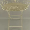 Casa Padrino Jugendstil Garten Beistelltisch Rustikal Weiß 63 x 48 x H. 70 cm - Klappbarer Garten Metall Tisch - Barock & Jugendstil Garten Möbel