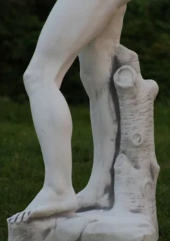 Casa Padrino Jugendstil Garten Deko Skulptur Grau 33 x 32 x H. 120 cm - Elegante Garten Deko Stein Figur - Barock & Jugendstil Garten Deko Accessoires