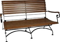 Casa Padrino Jugendstil Garten Möbel Set Dunkelbraun / Schwarz - 1 Couchtisch 1 Sitzbank 2 Stühle 2 Beistelltische - Barock & Jugendstil Gastronomie & Garten Möbel