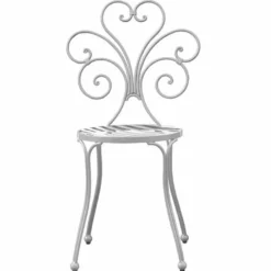 Casa Padrino Jugendstil Gartenstuhl 4er Set Grau H. 89 cm - Garten Möbel