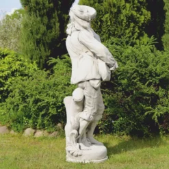 Casa Padrino Jugendstil Garten Deko Stein Skulptur Mann Grau H. 185 cm