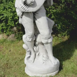 Casa Padrino Jugendstil Garten Deko Stein Skulptur Mann Grau H. 185 cm