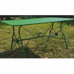 Casa Padrino Jugendstil Garten Esstisch Vintage Grün 200 cm - Nostalgischer Gartentisch