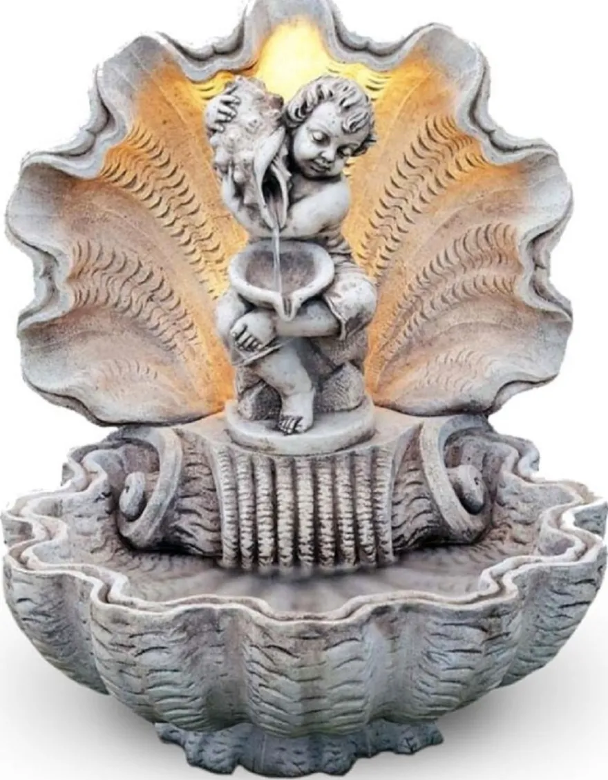 Casa Padrino Jugendstil Gartenbrunnen Grau 92 x 86 x H. 107 cm