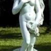 Casa Padrino Jugendstil Gartendeko Skulptur / Statue Venus mit Muschel Grau Ø 32 x H. 85 cm - Steinfigur Gartenskulptur