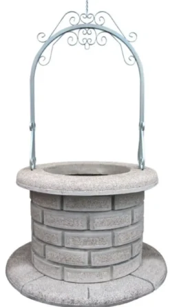 Casa Padrino Jugendstil Gartenbrunnen Grau / Silber Ø 130 x H. 220 cm