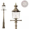 Casa Padrino Jugendstil Gartenlaterne 47 x 32 x H. 226 cm - Bronze - Nostalgische Wetterfeste Außenleuchte