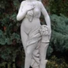 Casa Padrino Jugendstil Garten Deko Skulptur Dame Grau H. 140 cm - Elegante Garten Deko Stein Figur - Barock & Jugendstil Garten Deko Accessoires