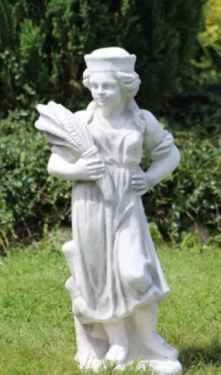 Casa Padrino Jugendstil Garten Deko Skulpturen 4er Set Grau H. 75 cm