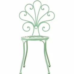 Casa Padrino Jugendstil Gartenstuhl 4er Set Mintgrün H. 91 cm - Garten Möbel