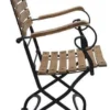 Casa Padrino Jugendstil Gartenstuhl 4er Set mit Armlehnen Braun / Schwarz 60 x 40 x H. 92 cm - Klappbare Gartenstühle - Barock & Jugendstil Gastronomie & Garten Möbel