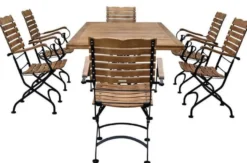 Casa Padrino Jugendstil Gartenstuhl 4er Set mit Armlehnen Braun / Schwarz 60 x 40 x H. 92 cm - Klappbare Gartenstühle - Barock & Jugendstil Gastronomie & Garten Möbel