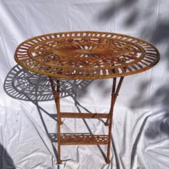 Casa Padrino Jugendstil Gartentisch Rost 70 x 54 x H. 74 cm - Klappbarer Garten Esstisch