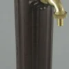 Casa Padrino Jugendstil Garten Wassersäule rustikal Braun / Messing Ø 23 x H. 97 cm - Nostalgische Aluminium Wasserzapfsäule mit Wasserhahn - Garten Deko Accessoires