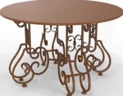 Casa Padrino Jugendstil Gartentisch Ø 120 x H. 73,5 cm - Verschiedene Farben - Runder Schmiedeeisen Garten & Terrassen Tisch - Jugendstil Schmiedeeisen Garten & Terrassen Möbel