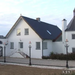 Casa Padrino Jugendstil Gartenlaterne 42 x 30 x H. 260 cm - Verschiedene Farben - Nostalgische Wetterfeste Außenleuchte