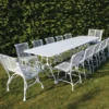 Casa Padrino Jugendstil Garten Esstisch Weiß 300 x 120 cm - Nostalgische Garten Möbel