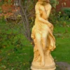 Casa Padrino Jugendstil Gartendeko Skulptur / Statue Mächen Antik Stil Creme - Steinfigur Barock Gartenskulptur - sehr schwer - 195 kg ohne Sockel