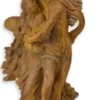 Casa Padrino Jugendstil Gartendeko Figur Engel Rostfarben H. 122 cm - Garten & Terrassen Deko Skulptur - Gusseisen Engelsfigur - Barock & Jugendstil Deko Accessoires