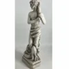 Casa Padrino Jugendstil Garten Deko Beton Skulptur Mann und Löwe Grau H. 63 cm