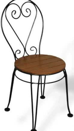 Casa Padrino Jugendstil Garten Stuhl Schwarz / Dunkelbraun 40 x 40 x H. 92 cm - Nostalgischer Gartenstuhl - Nostalgische Jugendstil Schmiedeeisen Garten & Terrassen Möbel