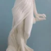 Casa Padrino Jugendstil Garten Marmor Skulptur Frau Weiß H. 185 cm - Garten Deko Figur