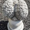 Casa Padrino Jugendstil Garten Deko Skulptur Engel auf Kugel Grau H. 39 cm - Elegante Garten Deko Stein Figur - Barock & Jugendstil Garten Deko Accessoires - Garten Deko Skulpturen