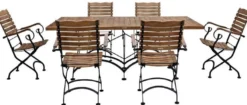 Casa Padrino Jugendstil Garten Esstisch Braun / Schwarz 180 x 80 x H. 76 cm - Klappbarer Gartentisch - Barock & Jugendstil Gastronomie & Garten Möbel