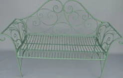 Casa Padrino Jugendstil Gartenbank Rustikal Grün 137 x 49 x H. 96 cm - Nostalgische Sitzbank - Garten & Terrassen Möbel