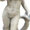 Casa Padrino Jugendstil Gartendeko Skulptur / Statue Mädchen mit Delfin Antikstil Grau - Steinfigur Gartenskulptur