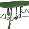 Casa Padrino Jugendstil Gartentisch Grün 120 x 70 x H. 45 cm - Nostalgischer Schmiedeeisen Garten Couchtisch - Jugendstil Schmiedeeisen Garten Möbel - Nostalgische Garten Möbel