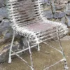 Casa Padrino Jugendstil Garten Stuhl Antik Weiß / Braun / Grün 44 x 50 cm - Handgefertigter Schmiedeeisen Stuhl - Nostalgische Schmiedeeisen Garten & Terrassen Möbel