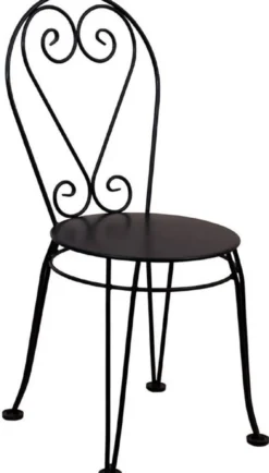 Casa Padrino Jugendstil Gartenstuhl 4er Set Schwarz 40 x 40 x H. 92 cm - Elegante Schmiedeeisen Stühle - Nostalgische Garten & Gastronomie Möbel