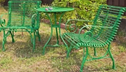 Casa Padrino Jugendstil Gartentisch & Gartenstühle - verschiedene Farben - 3 Teiliges Gartenmöbel Set