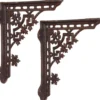 Casa Padrino Jugendstil Gusseisen Wandhalter Set Braun H. 26,5 cm - Barock & Jugendstil Wanddeko