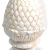Casa Padrino Jugendstil Gusseisen Deko Ananas mit Sockel Weiß / Beige Ø 21,5 x H. 39 cm - Deko Skulptur - Barock & Jugendstil Gartendeko