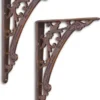 Casa Padrino Jugendstil Gusseisen Wandhalter Set Antik Braun 14 x H. 18,6 cm - Wanddeko - Deko Accessoires