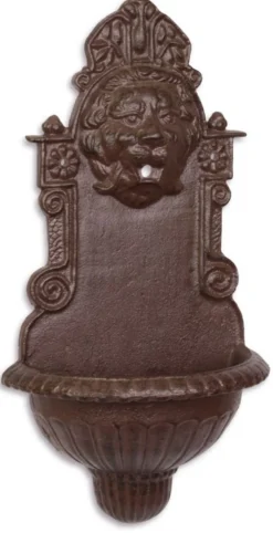 Casa Padrino Jugendstil Gusseisen Wandbrunnen Braun 40,5 x 21,4 cm - Gartenmöbel & Deko