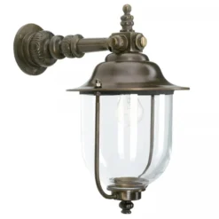 Casa Padrino Jugendstil Hängeleuchte 32 x 52 x H. 56 cm - Bronze - Nostalgische Wetterfeste Außenleuchte