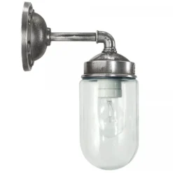 Casa Padrino Jugendstil Hofleuchte 10 x 23 x H. 31 cm - Silber - Nostalgische Wetterfeste Außenleuchte