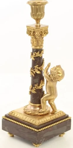 Casa Padrino Jugendstil Kerzenhalter Set Gold / Schwarz 11 x 12,4 x H. 31,5 cm - Barock & Jugendstil Deko